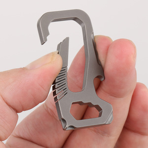Titanium alloy keychain, multi-functional <b>metal</b> bottle opener, creative waist hanger, car <b>key</b> <b>chain</b>, simple <b>key</b> storage - Product Image 1