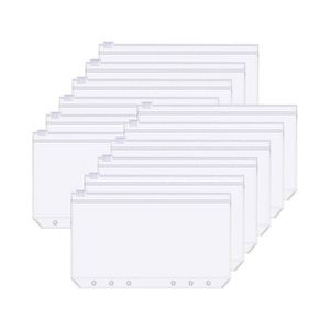 Carpeta con Cierre de PVC Ecológica e Inodora, con 6 Anillas, para Hojas Sueltas, Tamaño A5/A6, con Diseño de Cartera, para Uso Escolar - Product Image 1