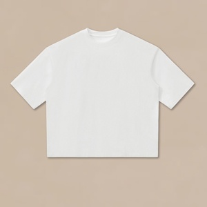 T-shirt da <span class=keywords><strong>uomo</strong></span> streetwear personalizzata con logo, taglio cropped, traspirante, fresca, morbida, tinta unita, con spalle scese - Produttore di <span class=keywords><strong>abbigliamento</strong></span> - Product Image 2