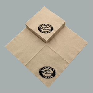 VIRTUES Biologisch Abbaubare Servietten mit Eigenem Logo Bedruckt 1 2 3-lagig 4 8 Gefaltet Weiß Naturbraun für Restaurants - Product Image 6