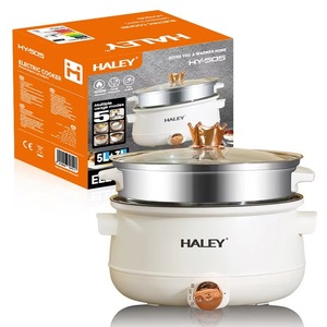 HALEY Compra al por mayor OEM/ODM Olla eléctrica multifuncional de 5L con revestimiento antiadherente y <span class=keywords><strong>vaporera</strong></span> para importadores de electrodomésticos - Product Image 1