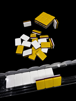Ensemble de tuiles de mahjong américaines peintes à la main de luxe jaunes Paris, 160 pièces, trois couches en acrylique avec tapis en néoprène, Maison Mahjong