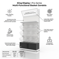Nouvelle Base de Gondole Modulaire Multifonctionnelle en Métal Robuste 2026 Tendance pour Présentoir de Snacks et Armoire de Rangement – Vente Directe Usine