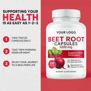 Capsule Premium di Barbabietola 1200mg Integratore Organico a Base Vegetale per il Benessere Quotidiano 200 Capsule - Product Image 4