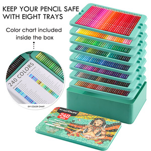 KALOUR 240 Set pensil warna kayu, menggambar tangan desain seni grafiti pensil warna untuk penggunaan sekolah - Product Image 2