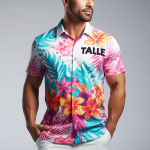 メンズシャツ65% ポリエステル35% レーヨン通気性のある夏のビーチバケーション完璧なフィットシャツハワイアントロピカルプリント - Product Image 4