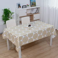 Nappe en PVC dorée à motifs floraux RNPT, rouleau de nappe carrée imprimée en PVC, tissu de nappe, toile cirée lavable