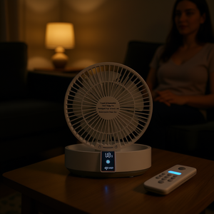 Ventilateur pliant portable rechargeable par USB avec lumière nocturne et télécommande pour usage domestique - Product Image 2