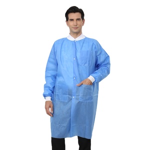 Blouse de <span class=keywords><strong>laboratoire</strong></span> PP non tissée jetable costumes de gommage jetables pour les médecins et les infirmières vêtements sans manches robe de patient - Product Image 1