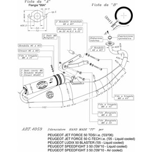 Fatto a mano PEUGEOT JET FORCE C-TECH 50 iniezione raffreddato a liquido 2005 sistema di scarico moto TT per 12885 - Product Image 2