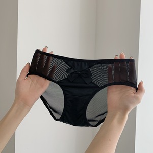 <span class=keywords><strong>Slip</strong></span> da <span class=keywords><strong>Donna</strong></span> in Rete Trasparente di Nylon con Bordo a Contrasto e <span class=keywords><strong>Mini</strong></span> Fiocco in Raso, Sexy e Traspirante, Lingerie Quotidiana - Product Image 6