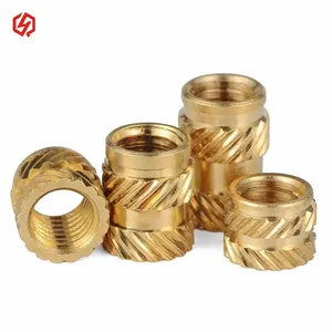 M2 M2.5 M3 M4 M5 M6 M8 Solid Brass Injection Molding Threaded Knurled Insert Nut