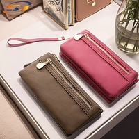 Penjualan Terbaik tas wanita dompet saku uang dompet multifungsi gaya panjang Vintage