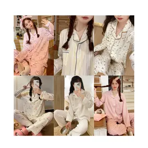 Printemps et automne pyjamas à manches longues dames floral multi-style femmes vêtements de maison long cardigan femmes 2023