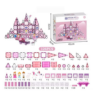 Jouets éducatifs STEM EPT Pretend Play, blocs de construction magnétiques 3D, thème princesse, ensemble de tuiles magnétiques de 7,5 cm pour enfants - Product Image 6