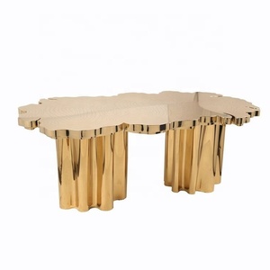 Set Tavolo da Pranzo a Forma di Tronco d'Albero in Acciaio Inossidabile Dorato Moderno Personalizzato <span class=keywords><strong>Boca</strong></span> Do Lobo Mobili Irregolari in Metallo per Sala da Pranzo di Villa - Product Image 4