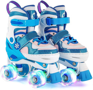 Patins à roulettes lumineux et réglables en taille arc-en-ciel pour enfants Ltd - Product Image 1
