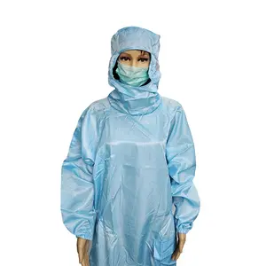 ALLESD Reliable Supplier Stripe Design Polyester Clean Room Suit ESD Coverall for Factories