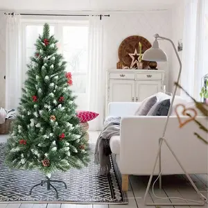 Grosir hijau mewah digantung pohon PE hijau beberapa tinggi buatan pohon Natal dengan bola dekorasi Natal