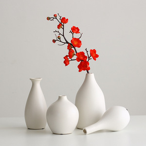 Vase en céramique minimaliste Xin Xinyi, poterie blanche, art moderne, décoration, cadeau de mariage, non verni, DIY, vase à fleurs, style nordique - Product Image 3
