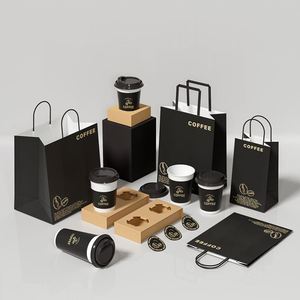 Wholesale Classic Durable Tote Bags Custom Printed Kraft Paper for Milk Tea <b>Packaging</b> and Dessert Shops - Product Image 4