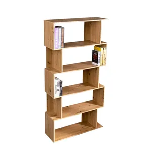 Prateleira de madeira com design exclusivo, estante para livros com prateleira e estante para casa