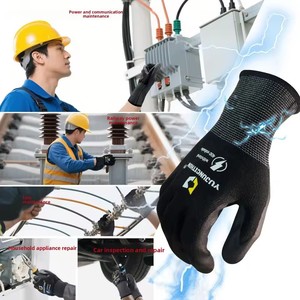 Gants isolants électriques 500V anti-choc électrique, antidérapants, en caoutchouc isolant pour travaux électriques sous tension - Product Image 5