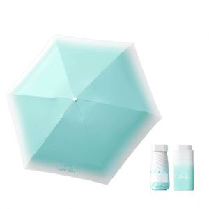 Parapluie compact dégradé anti-UV pour femme, protection solaire et pluie, double pliage, revêtement noir - Product Image 2