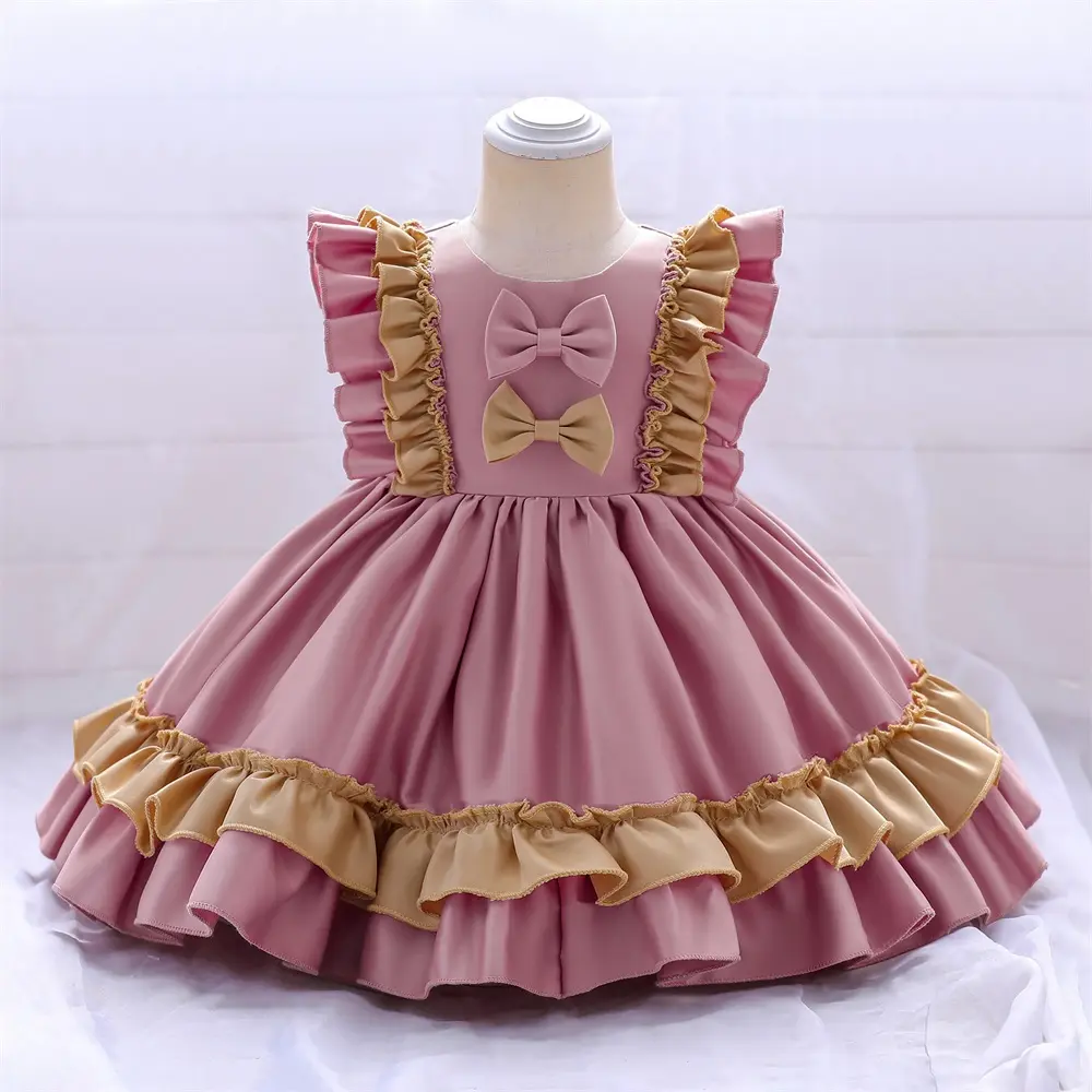 فستان أميرات للأطفال من MAQTZ تنورة منفوشة بطبقتين مع الدانتيل فستان للفتيات للحفلات