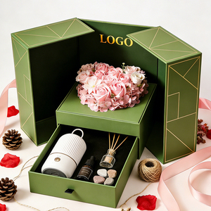 Boîtes cadeaux rigides à double porte coulissante écologiques personnalisées pour la Saint-Valentin et les mariages, avec lamination mate - Product Image 3