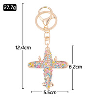 Nouvel Arrivage Porte-clés Mini Avion Tendance en Cristal Entièrement Strassé, Breloque de Voyage pour Garçons et Filles, Accessoire Quotidien, Commande en Gros