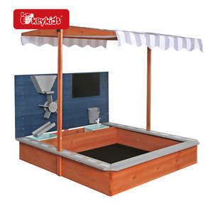 Faible MOQ <span class=keywords><strong>Bac</strong></span> à <span class=keywords><strong>sable</strong></span> en <span class=keywords><strong>bois</strong></span> pour enfants avec couvercle et auvent pour jardin extérieur W01D330B - Product Image 3