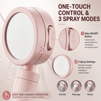 Pommeau de Douche Haute Pression avec Diverteur pour Robinet de Salle de Bain - ABS Portable Économiseur d'Eau