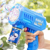 LINKBRAND 2024 Pistola de Burbujas Automática de Plástico ABS con Luz, Soplador de 10 Orificios, Unisex, para Niños de 5 a 7 Años, Burbujas de Jabón con Luz