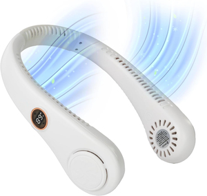 Ventilador de Cuello Recargable USB sin Aspas, de Plástico, 1500 mAh, Portátil, para Exteriores, 5 Velocidades Ajustables, con Pantalla LED - Product Image 1