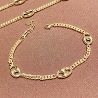 Pulseras de Cadena de Oro Sólido de 18K AU750, Varios Estilos, Pulseras Apilables de Oro Sólido para Mujer, Joyería Fina al por Mayor