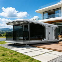 Capsule spatiale de luxe en alliage d'aluminium haute résistance de 20 pieds, maison préfabriquée, cabane Apple, pod de jardin modulaire pour jardin moderne