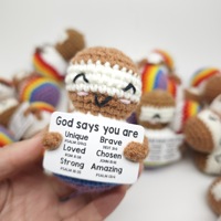 Mini pomme de terre positive faite à la main inspirante Crochet tricoté poupée soutien émotionnel cadeau dieu dit que vous êtes positif jésus poupée