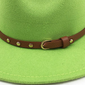 파티 장면을 위해 남성과 여성을위한 심플한 탑 햇 단색 페도라 와이드 챙 재즈 모자 - Product Image 6