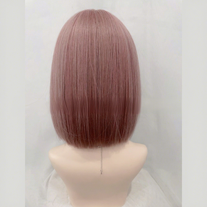 วิกผมสั้นของ<span class=keywords><strong>ผู้หญิง</strong></span>แฟชั่นฤดูร้อนใหม่สีชมพู-น้ำตาล<span class=keywords><strong>ผม</strong></span>ตรงหวานมีสไตล์วิกผมเต็มศีรษะระบายอากาศได้ - Product Image 3