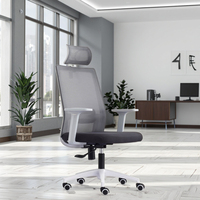Chaise de bureau moderne pivotante et réglable avec soutien lombaire ergonomique, en tissu maillé de haute qualité