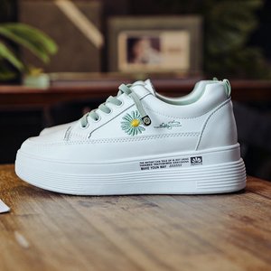 <span class=keywords><strong>Scarpe</strong></span> da donna bianche piccole <span class=keywords><strong>con</strong></span> rialzo <span class=keywords><strong>interno</strong></span>, sneakers sportive casual <span class=keywords><strong>con</strong></span> fondo spesso e design sottile - Product Image 3