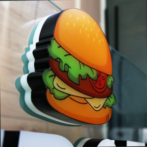 Insegna Luminosa LED Personalizzata a Forma di <span class=keywords><strong>Hamburger</strong></span>, Insegna 3D in Acrilico con Effetto Luce al Neon per Logo di Negozi, Bar e Centri Commerciali - Product Image 5