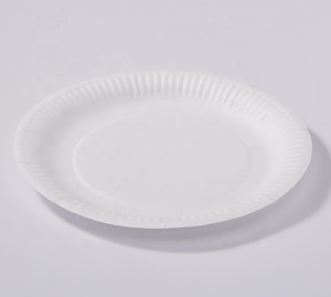 Logo personnalisé couleur blanc de qualité alimentaire 250-300gsm <span class=keywords><strong>carton</strong></span> <span class=keywords><strong>assiette</strong></span> <span class=keywords><strong>en</strong></span> papier 6/7/9 pouces feuille ronde pour verres avec gaufrage impression - Product Image 1