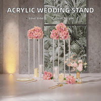 Support à fleurs carré en acrylique de haute qualité, décoration de table de mariage, présentoir transparent, centre de table de mariage BILLIVER ROMANTIC