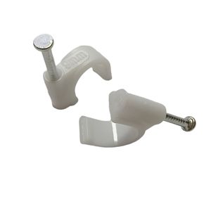 Clips de <span class=keywords><strong>Cable</strong></span> de <span class=keywords><strong>pared</strong></span> de plástico blanco, Clip de clavo plano redondo de 9mm, accesorios de cableado eléctrico, grapa de <span class=keywords><strong>Cable</strong></span> - Product Image 4