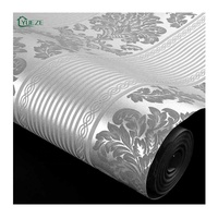 Papel Tapiz Decorativo para el Hogar, Estilo Damasco Europeo con Rayas Verticales en 3D, No Tejido, Lujoso, para Dormitorio, Sala de Estar