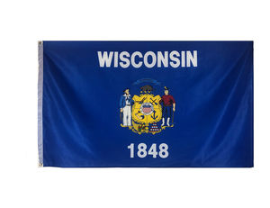 批发高品质促销100% 耐用聚酯飘扬横幅快速交货数字印刷90 * 150厘米威斯康星州国旗 - Product Image 1
