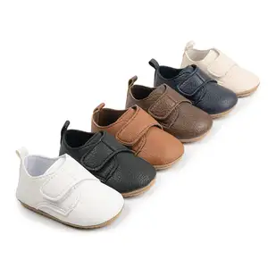 New Fashion Wedding Party Dress Shoes PU Leather Rubber Soft Sole Infant Outdoor Casual Baby Shoes