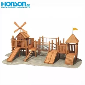 Parco giochi all'aperto per bambini commerciale di alta qualità realizzato in legno per attrezzature da divertimento Slide Swing - Product Image 3